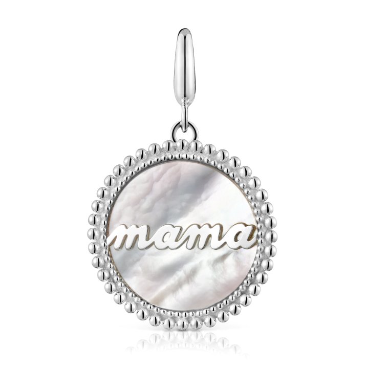 Wisiorek z medalionem ze srebra, z masą perłową TOUS Mama
