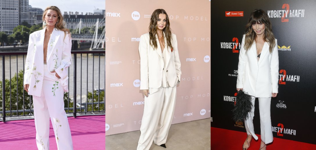 Blake Lively, Katarzyna Sokołowska i Agnieszka Dygant. Oto jak noszą biały garnitur znane kobiety