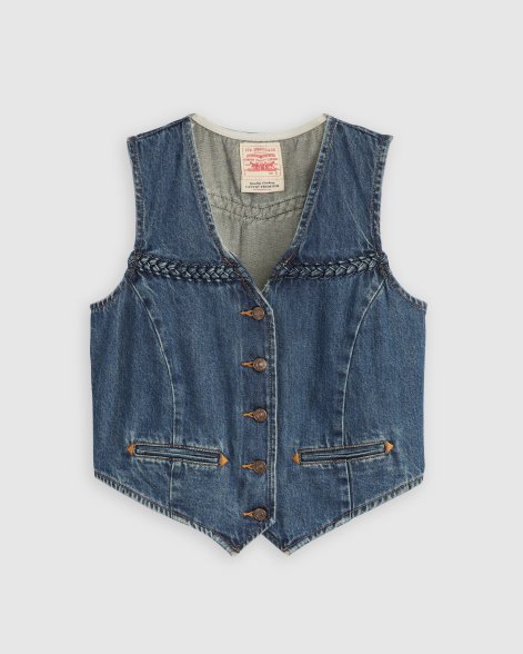 Denim Braided Vest