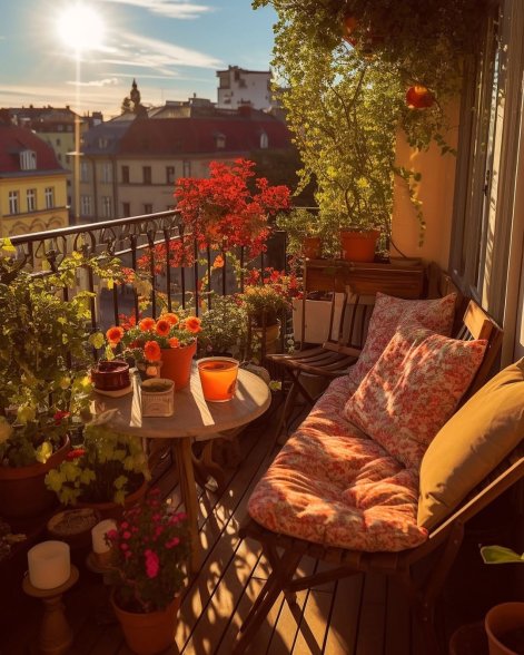 Dreamy spring balconies   Designed by @interioryesplz -#terrace #apartmenttherapy #hyggehome#interior2you #interior4inspo #interiordesigns #balconyview #myhomevibe #hygge #interiordecor #cozyhome #cozyspace 