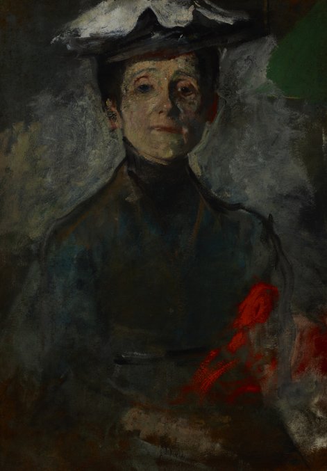 Olga Boznańska, Autoportret z kwiatami, ok. 1909, Muzeum Narodowe w Krakowie
