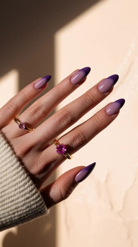 dark plum nails śliwkowe paznokcie