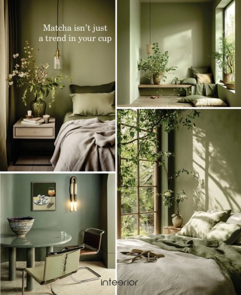 matcha green we wnętrzach