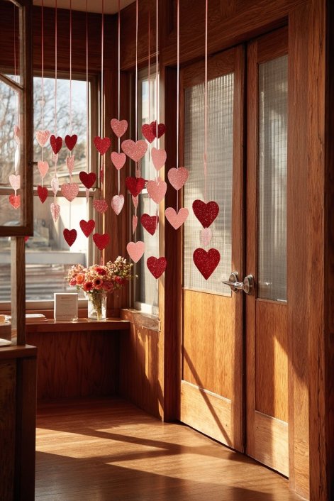 Walentynkowe dekoracje okna  2