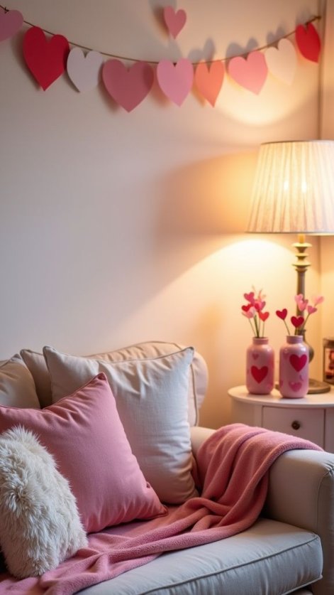 Walentynkowe dekoracje salonu 5