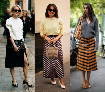 Duet swetra inbsp;spódnicy midi nowym dress codem donbsp;pracy. 21 sposobów nanbsp;wiosenną elegancję