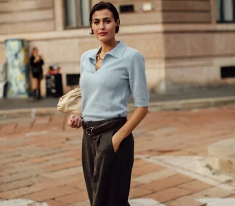 Brąz inbsp;błękit to najmodniejszy duet sezonu. 19 inspiracji, jak gonbsp;nosić