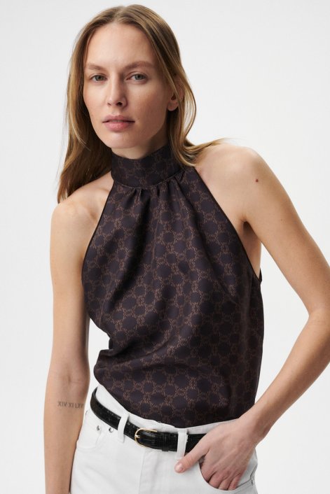 649zl mari-preti-brazowy-top-halter-monogram-m